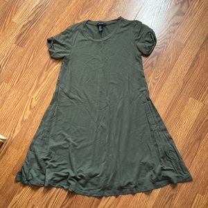 Comfy T shirt dress, Olive green